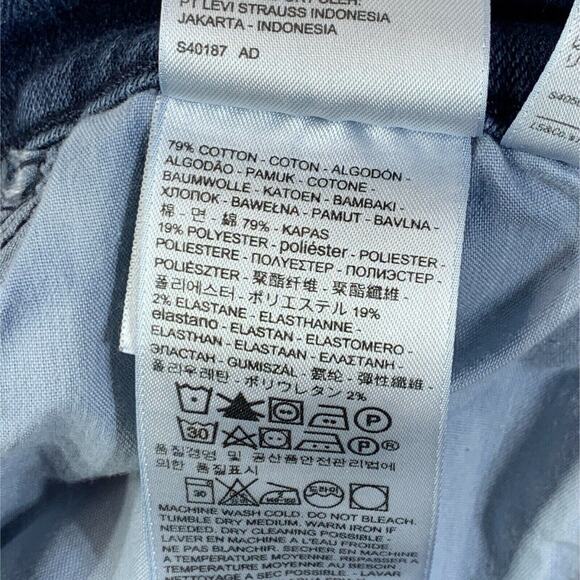 Levis 505 Jeans Womens 31 Blue Straight Leg Dark Wash Classic Fit Y2K 90s 2000s - Picture 9 of 11